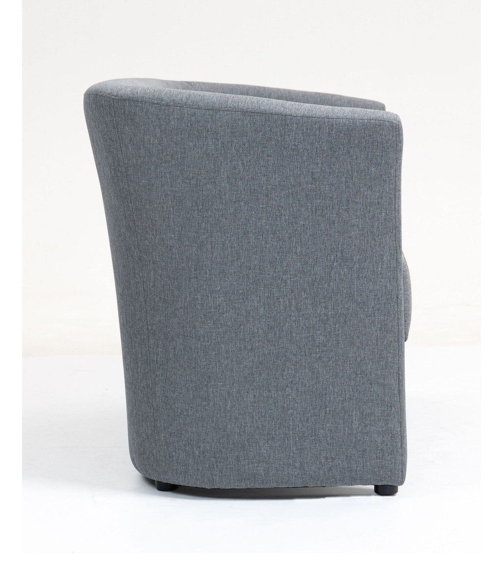 Luxe Fabric Tub Chair, smoke grey, 2 seater