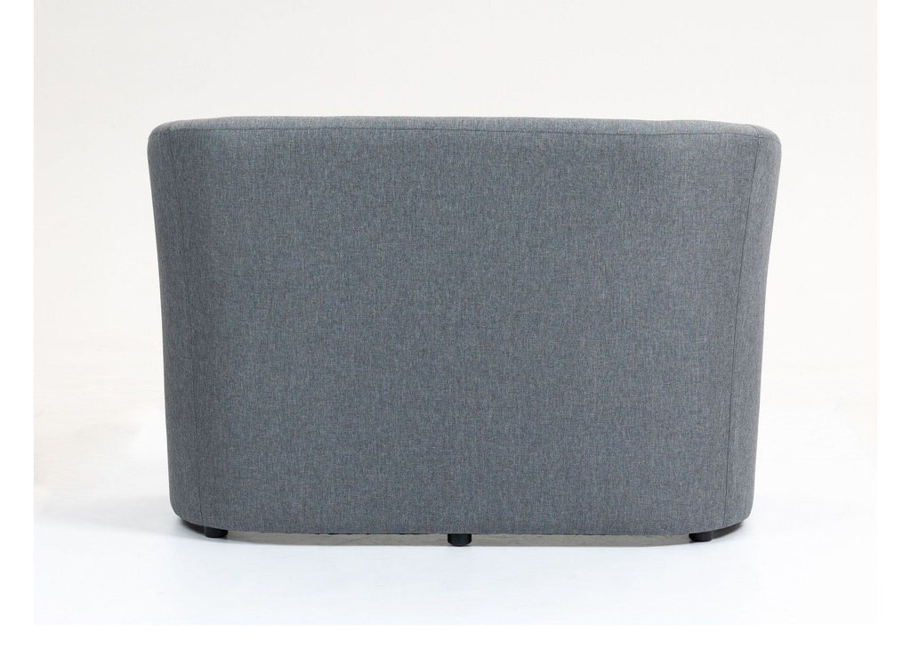 Luxe Fabric Tub Chair, smoke grey, 2 seater