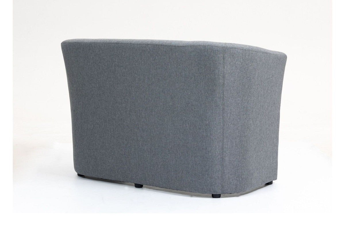 Luxe Fabric Tub Chair, smoke grey, 2 seater