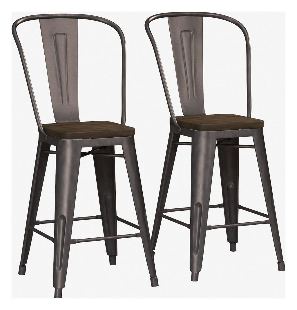 Luxor 24" Metal Counter Stool (Pack Of 2)