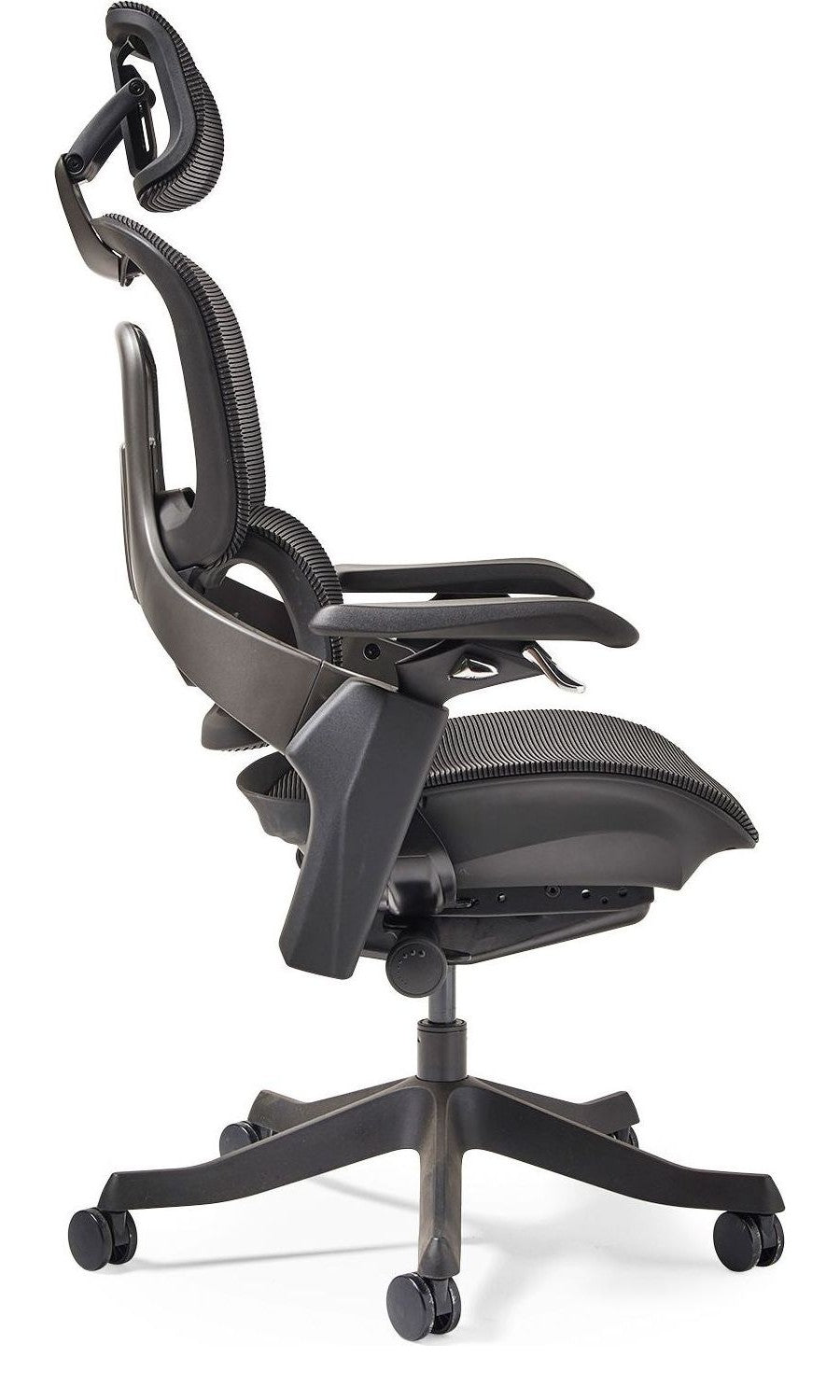 Lyra Ergonomic Mesh Chair in black from the side