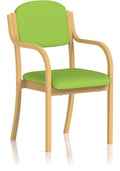 Madrid Bespoke Wooden Frame Visitor Chair, with arms, green