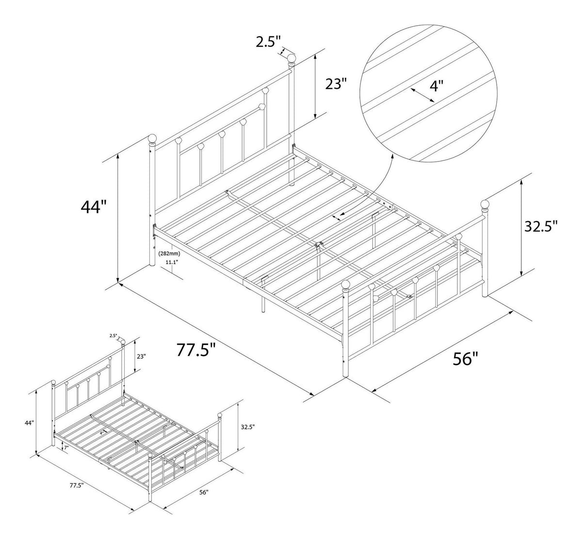 Manila Metal Bed, view 8