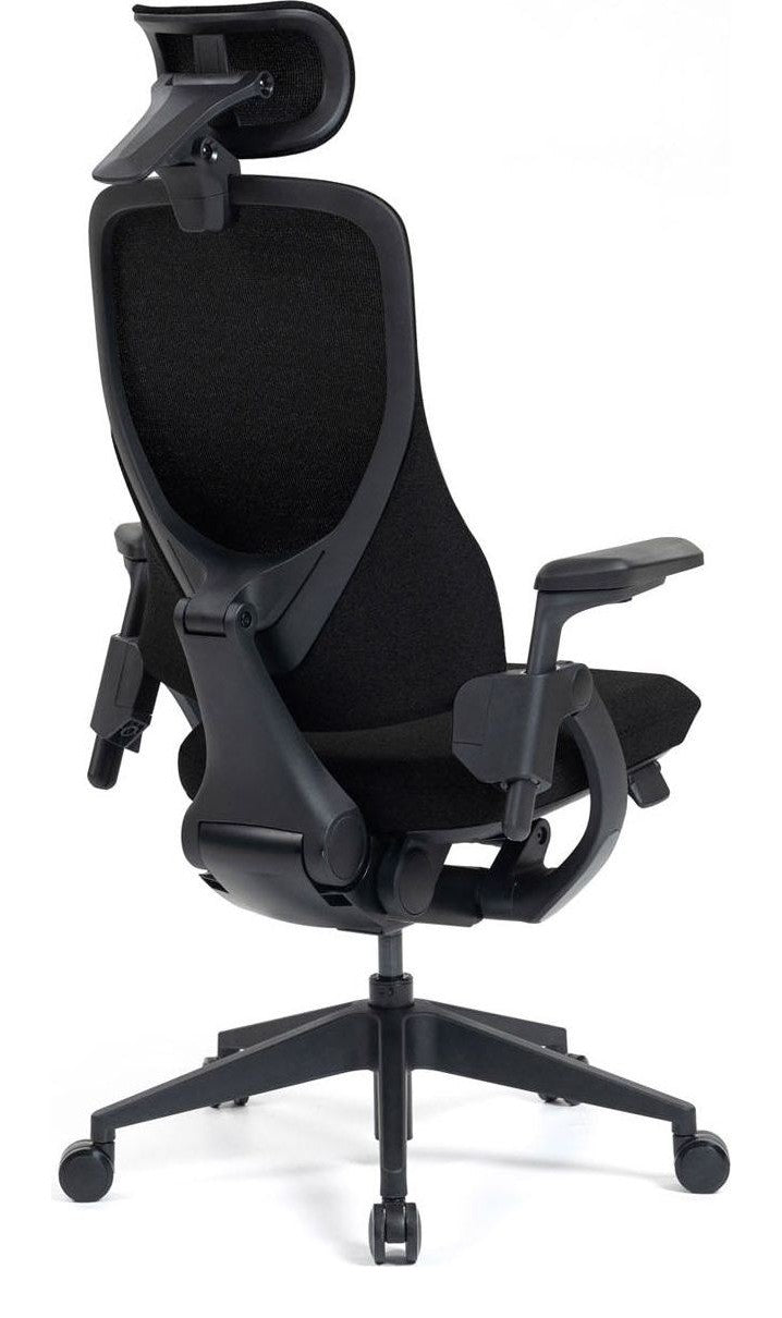Mantra Fabric Posture Chair in black from the back