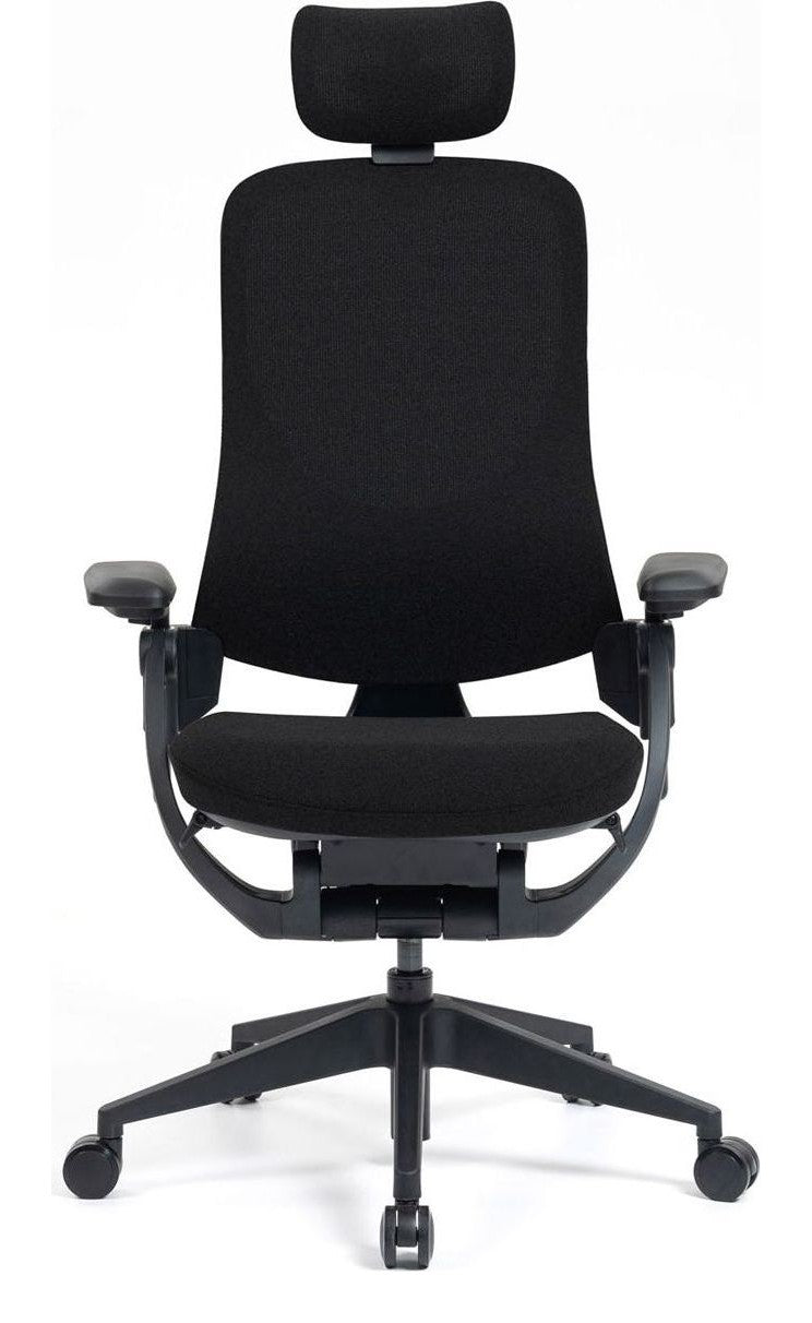 Mantra Fabric Posture Chair in black from the front