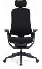 Mantra Fabric Posture Chair in black from the front