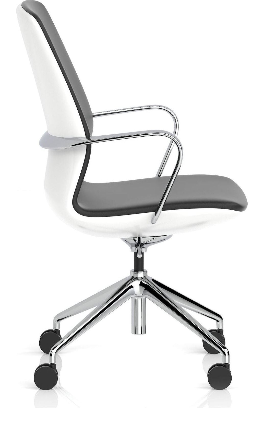 Mara Black PU Executive Chair, white, another view 2