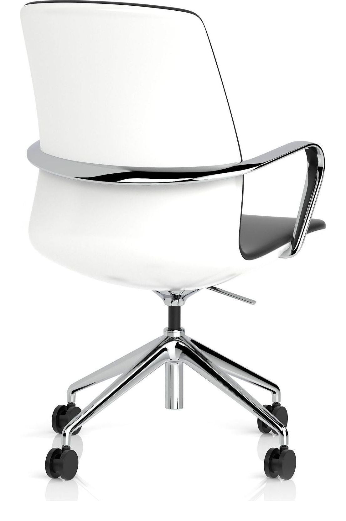 Mara Black PU Executive Chair, white, another view 3