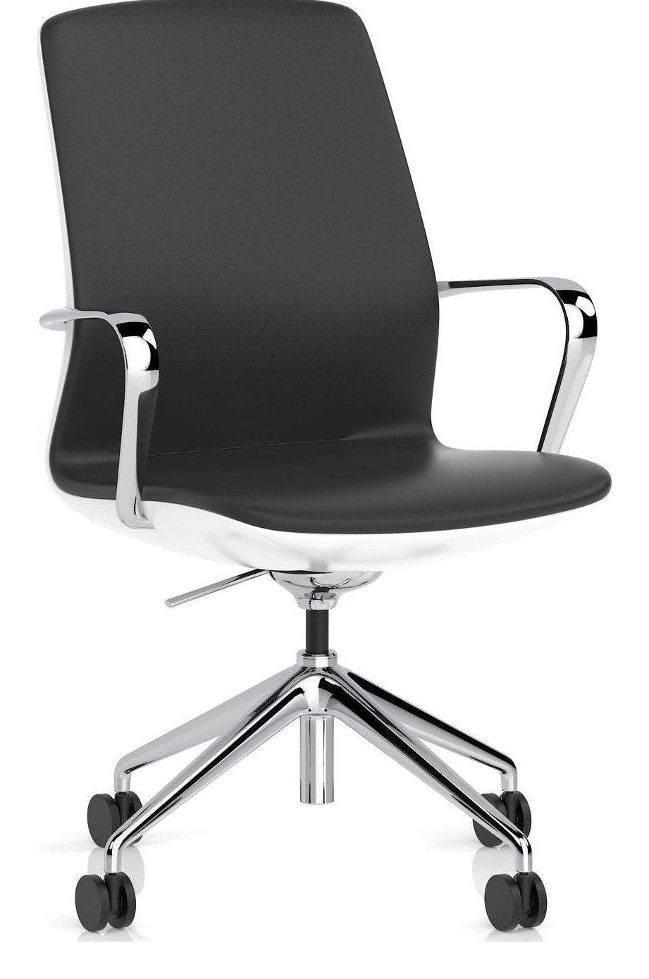Mara Black PU Executive Chair, white