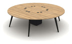 Mason Arthur Circular Cluster Desk with Steel Legs, black frame