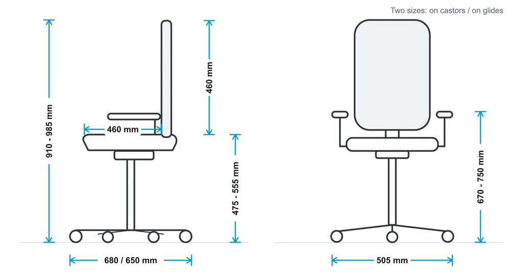 Mason Biella Low Back Mesh Conference Chair measurements
