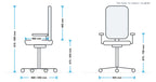 Mason Biella Low Back Mesh Conference Chair measurements