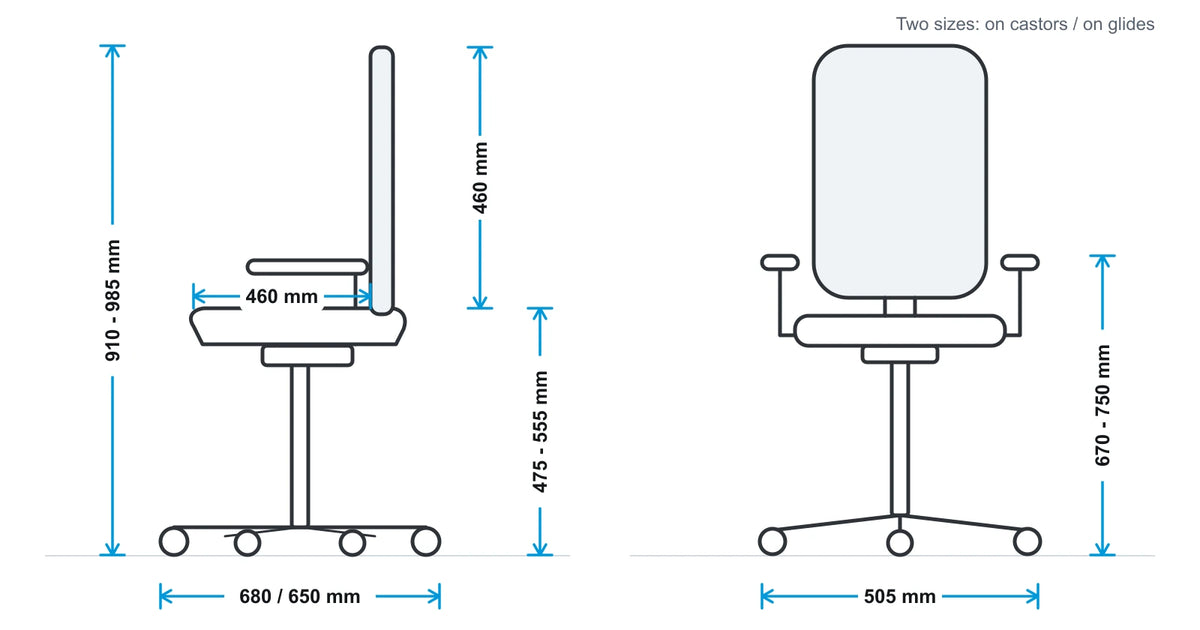 Mason Biella Low Back Mesh Conference Chair measurements