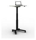 Mason Buddy Mobile Sit Stand Desk with Kidney Top, black frame