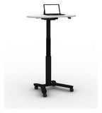 Mason Buddy Mobile Sit Stand Desk with Kidney Top, black frame