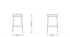 Mason Button Cube Stool on Wooden Feet measurements