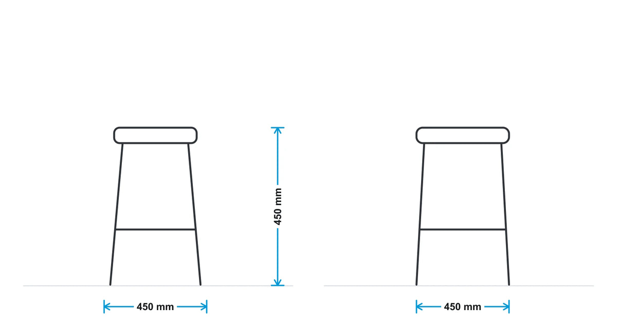 Mason Button Cube Stool on Wooden Feet measurements