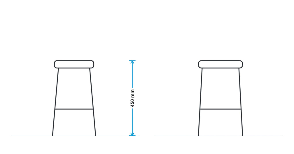 Mason Button Cylinder Stool on Wooden Feet measurements