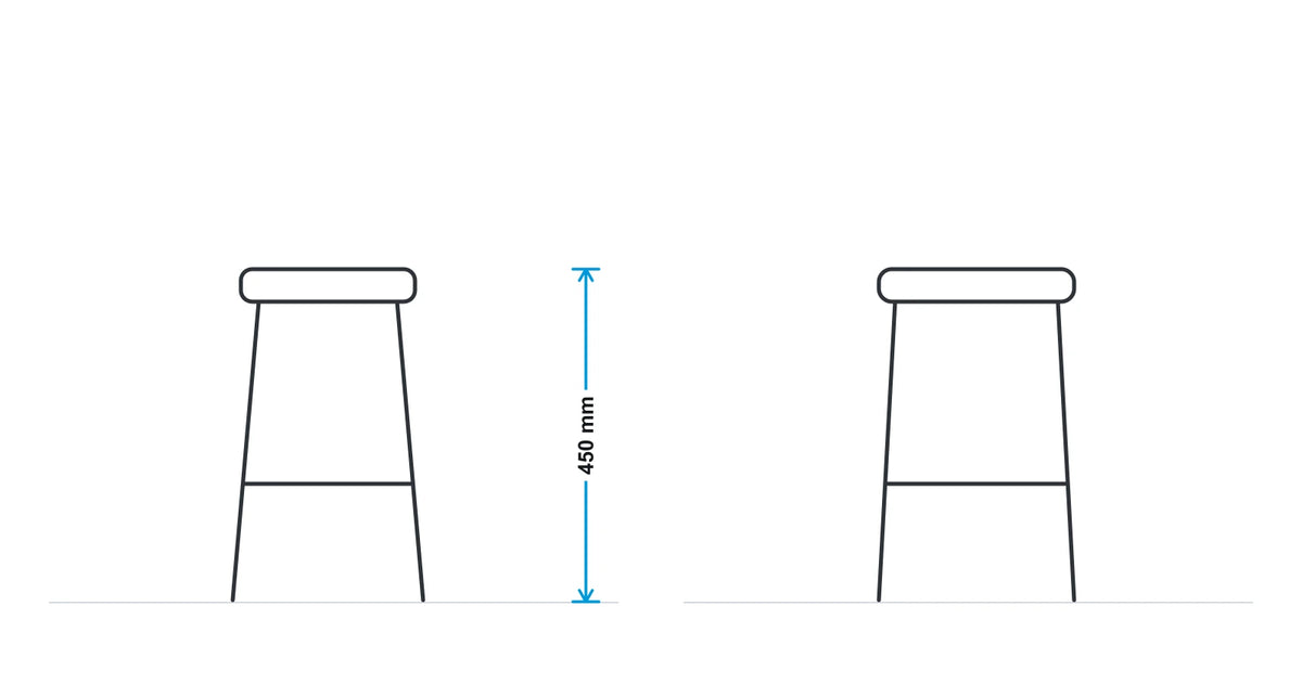 Mason Button Cylinder Stool on Wooden Feet measurements