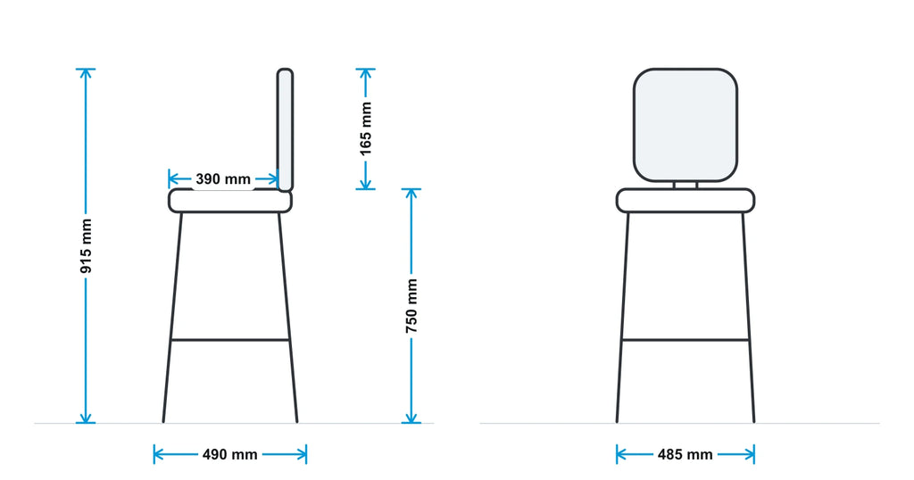 Mason Chit Chat High Bar Stool measurements