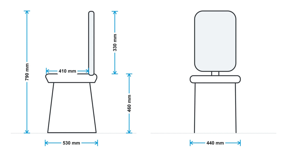 Mason Chit Chat Sled Base Chair measurements