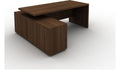 Mason Cirrus Executive Desk with Open Credenza and Three Quarter Modesty Panel, left hand frame