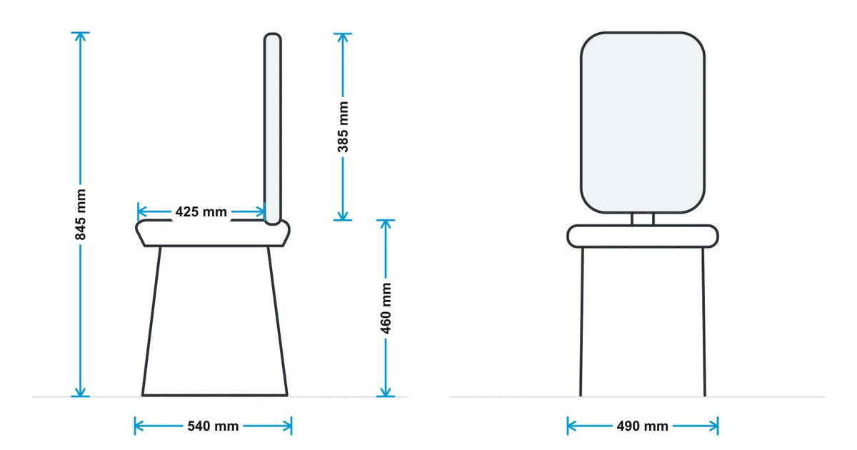 Mason Como Sled Base Breakout Chair measurements