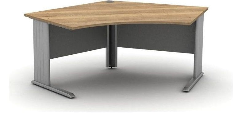 Mason Contrax2 Cantilever 120 Degree Delta Desk, silver frame