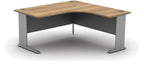 Mason Contrax2 Cantilever Radial Corner Desk, silver frame