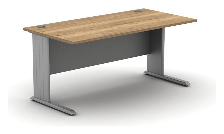 Mason Contrax2 Cantilever Rectangular Desk, silver frame