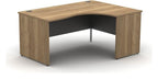 Mason Contrax2 Panel End Core Corner Desk, silver frame