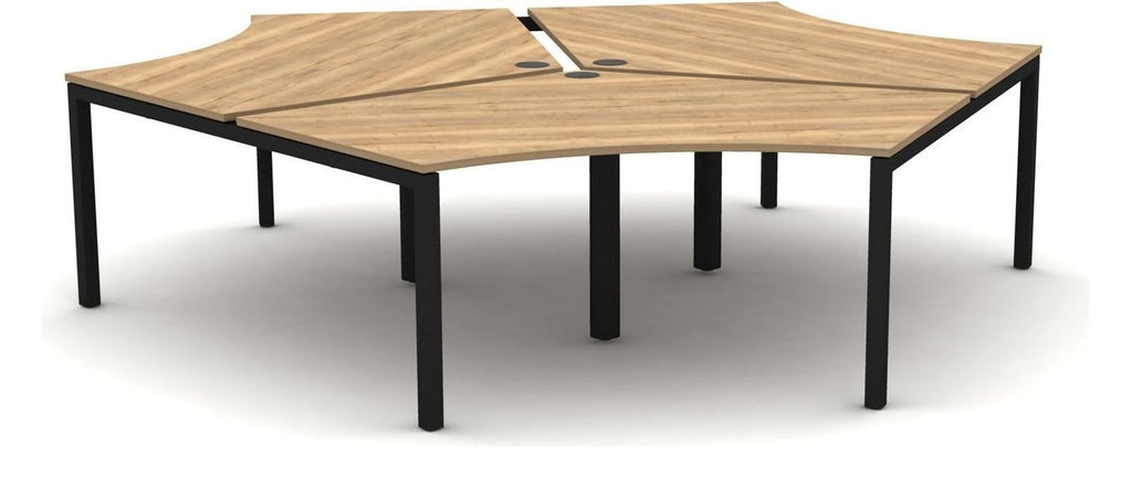 Mason ESP 3 Person 120 Degree Delta Workstation, black frame
