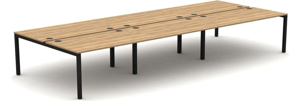 Mason ESP 6 Person Bench Desk, black frame