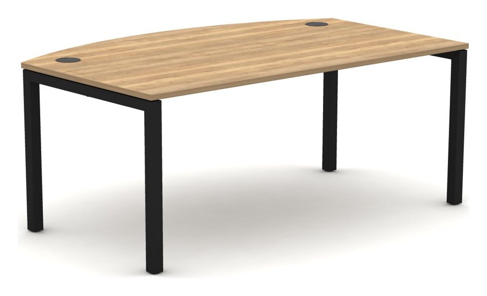 Mason ESP Bow Front Executive Desk, black frame