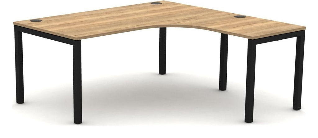 Mason ESP Radial Corner Desk, black frame
