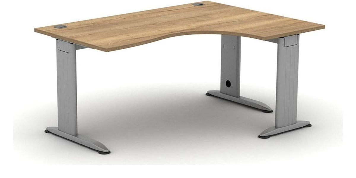 Mason K2C Core Corner Desk, silver frame