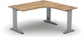 Mason K2C Radial Corner Desk, silver frame