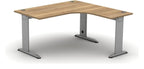 Mason K2C Radial Corner Desk, silver frame