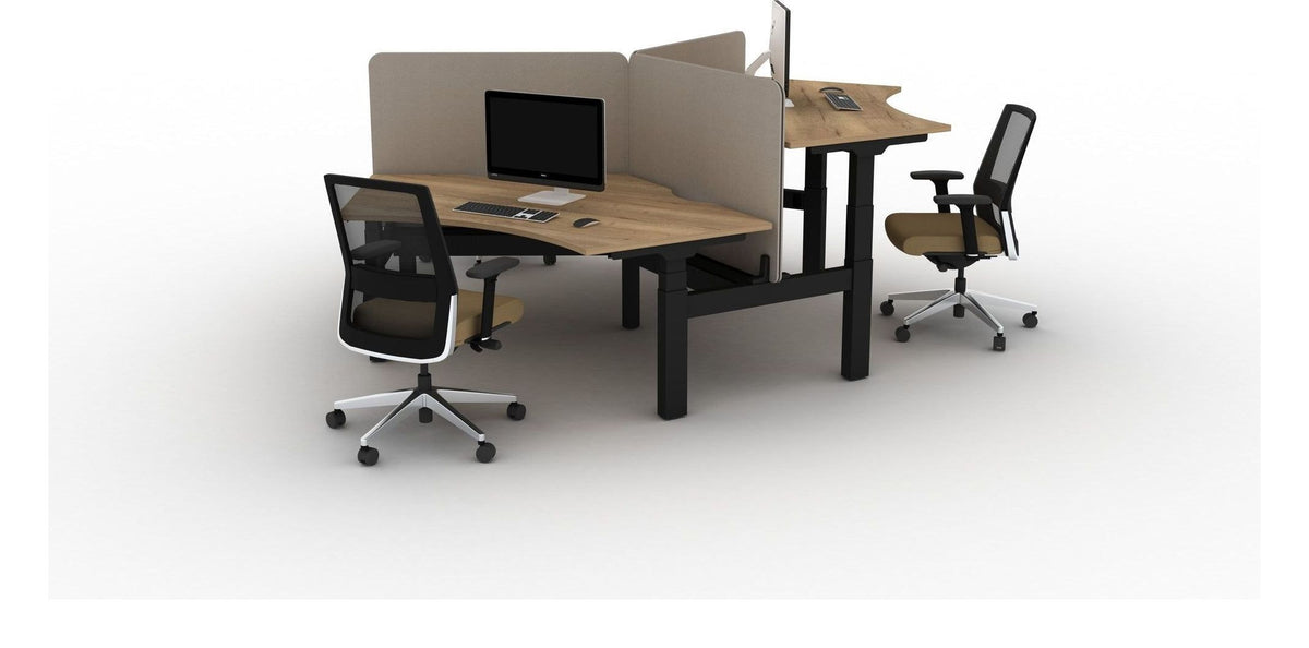 Mason Move3 3 Person Delta Sit Stand Cluster, black frame
