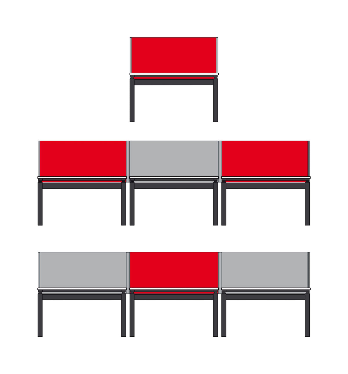 Mason Move3 S2 Back to Back Desk Screen, default frame