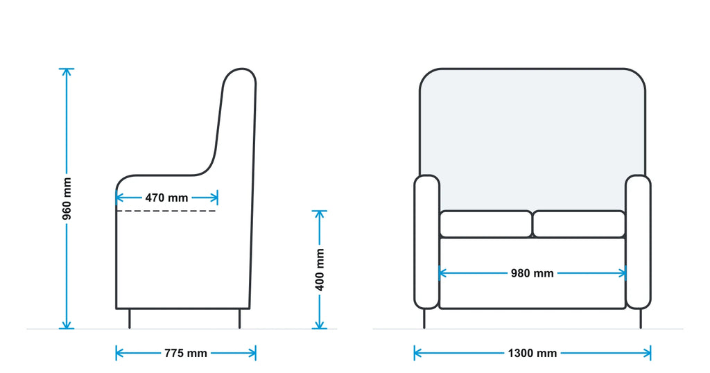 Mason Papa 2 Seater Sofa measurements
