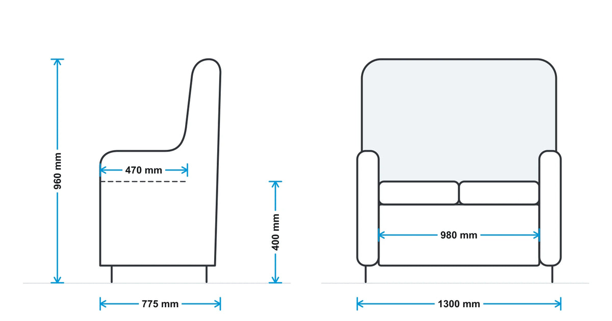 Mason Papa 2 Seater Sofa measurements