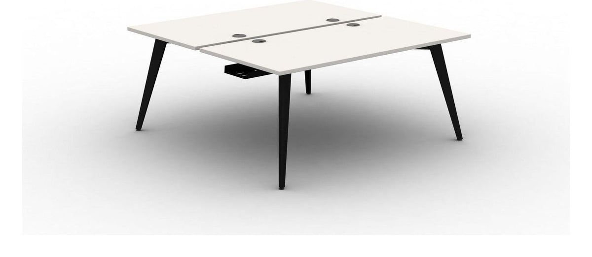 Mason Pyramid Steel 2 Person Bench Desk, black frame