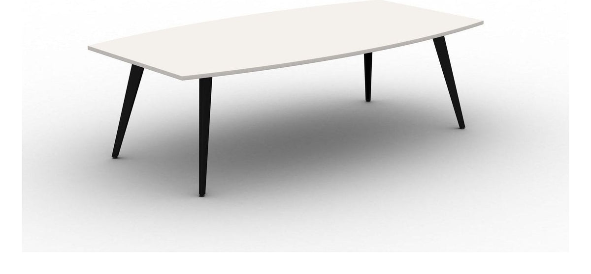 Mason Pyramid Steel Barrel Meeting Table, black frame