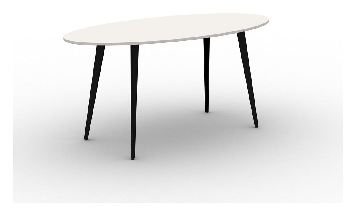 Mason Pyramid Steel Poseur Oval Table, black frame