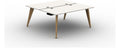 Mason Pyramid Wood 2 Person Bench Desk, oak frame