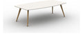 Mason Pyramid Wood Barrel Meeting Table, oak frame
