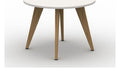 Mason Pyramid Wood Circular Meeting Table, oak frame