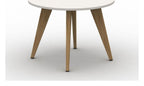 Mason Pyramid Wood Circular Meeting Table, oak frame