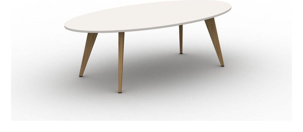 Mason Pyramid Wood Oval Meeting Table, oak frame